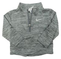 Šedá melírovaná funkční sportovní mikina s logem Nike