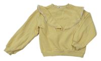 Žlutá crop mikina s volánky H&M