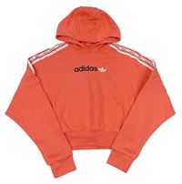 Lososová oversize crop mikina s kapucí Adidas