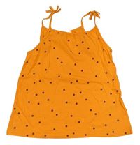 Oranžový puntíkatý top H&M