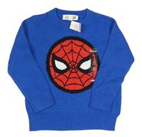 Cobaltově modrý svetr se Spider-manem GAP