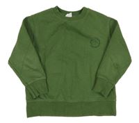 Tmavozelená mikina s nápisem ZARA