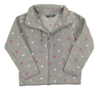 Šedá puntíkatá melírovaná fleecová propínací mikina zn. PRIMARK