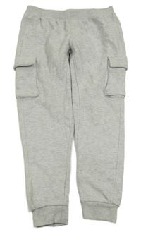 Světlešedé melírované cargo tepláky Bluezoo