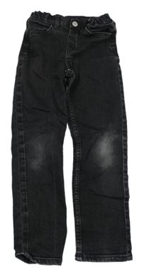 Černé slim fit teplákové rifle H&M