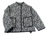 Nové - černo-bílá kytičkovaná zateplená bunda St. Bernard