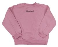 Růžová oversize mikina s nápisem a Stitchem M&S