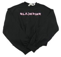 Černá crop mikina s nápisem H&M