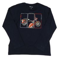 Tmavomodré triko s motorkou mayoral