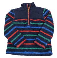 Tmavomodro-pruhovaná chlupatá mikina joules