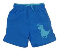 Cobaltově modro-modré plážové kraťasy s dinosaurem Kiki&Koko