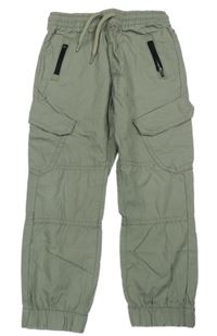 Khaki cargo cuff plátěné kalhoty Peacocks