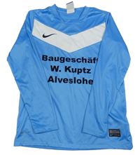 Modro-bílý funkční sportovní dres s nápisy a číslem Nike