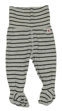 Světlešedo-černé pruhované melírované polodupky se srdíčkem H&M