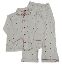 Bílo-červené pyžamo se srdíčky H&M