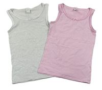 2x Růžová pruhovaná košilka + Šedá pruhovaná košilka Yigga