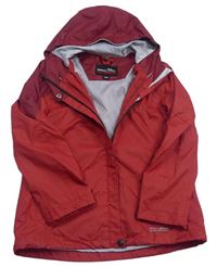 Červeno-vínová šusťáková jarní bunda s kapucí 