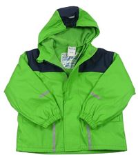 Zeleno-tmavomodrá nepromokavá zateplená bunda s kapucí Impidimpi