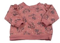 Starorůžová puntíkatá mikina s Minnie a volánky Matalan