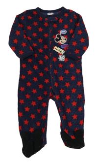 Tmavomodrý fleecový overal s hvězdami a Mickeym Disney