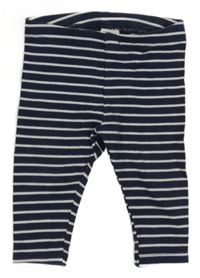 Tmavomodro-bílé pruhované legíny H&M