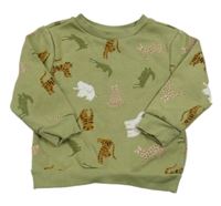 Khaki mikina se zvířaty zn. Primark
