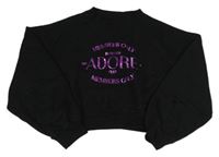 Černá crop mikina s nápisem Cars Jeans