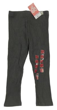 Nové - Tmavošedé žebrované legíny Matalan