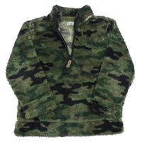 Khaki army chlupatá mikina M&Co.