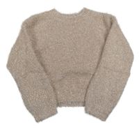 Pudrový třpytivý chlupatý svetr Dunnes