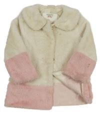 Béžovo-růžová kožešinová podšitá bunda Infinity Kids