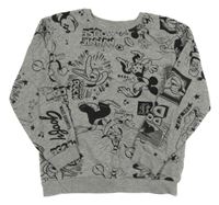 Šedá melírovaná mikina s Mickeym a přáteli Disney