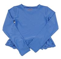 Modré sportovní crop triko s perforovaným vzorem Cat&Jack