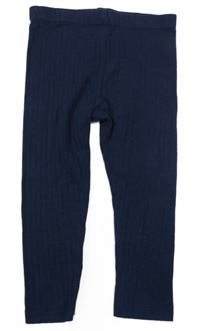 Tmavomodré žebrované legíny F&F