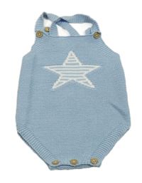 Světlemodré pletené laclové kraťasy s hvězdou