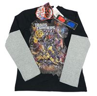 Nové - Černo-šedé triko s Transformers