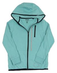 Tyrkysová propínací mikina s kapucí F&F