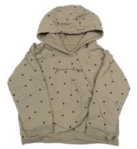 Hnědá puntíkatá mikina s nápisem a kapucí George