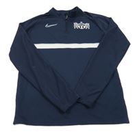 Tmavomodrá sportovní funkční mikina s potiskem Nike