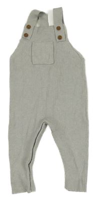 Světlešedé žebrované pletené laclové tepláky s kapsou M&S