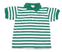 Zeleno-bílé pruhované polo tričko