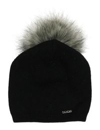 Černá vlněná čepice s bambulí