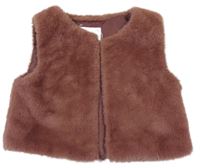 Vínová kožešinová podšitá crop vesta C&A