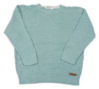 Tyrkysový melírovaný svetr H&M