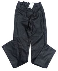 Černé koženkové kalhoty H&M