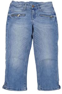 Modré crop rifle se zipy H&M
