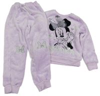 2 set - Lila plyšová mikina s Minnie + plyšové tepláky Disney