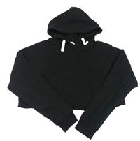 Černá crop mikina s kapucí Matalan
