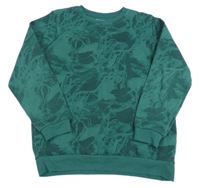 Tmavozelená vzorovaná mikina Primark