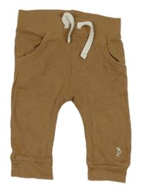 Hnědé žebrované lehké tepláky George